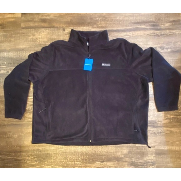 Columbia Fleece Jacket Men's Size 5X Gray Full Zip Outdoor Pockets New NWT - Picture 1 of 12